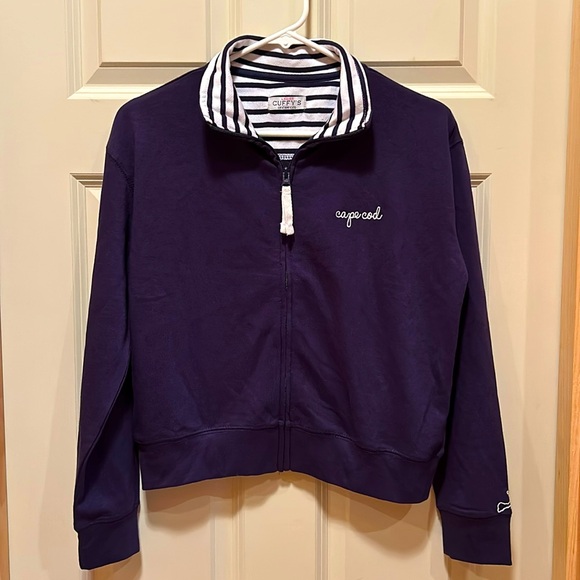 Cuffy’s of Cape Cod Navy cropped zip up size S/M - Picture 1 of 6